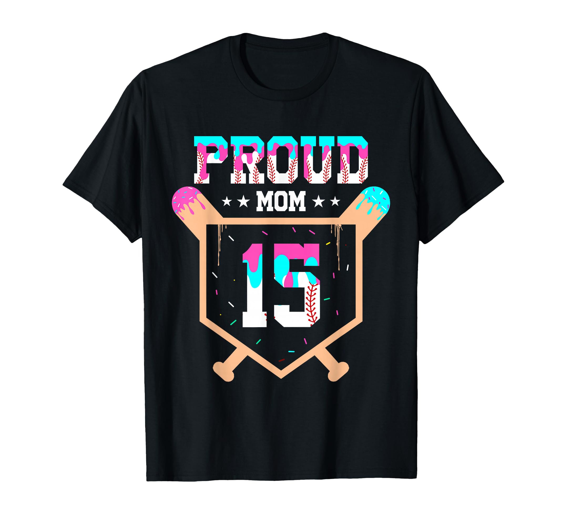 Proud Mom Baseball Player Number 15 T-Shirt - Aesthetic Graphic Men Women - T-Shirt, Sweatshirt, Hoodie