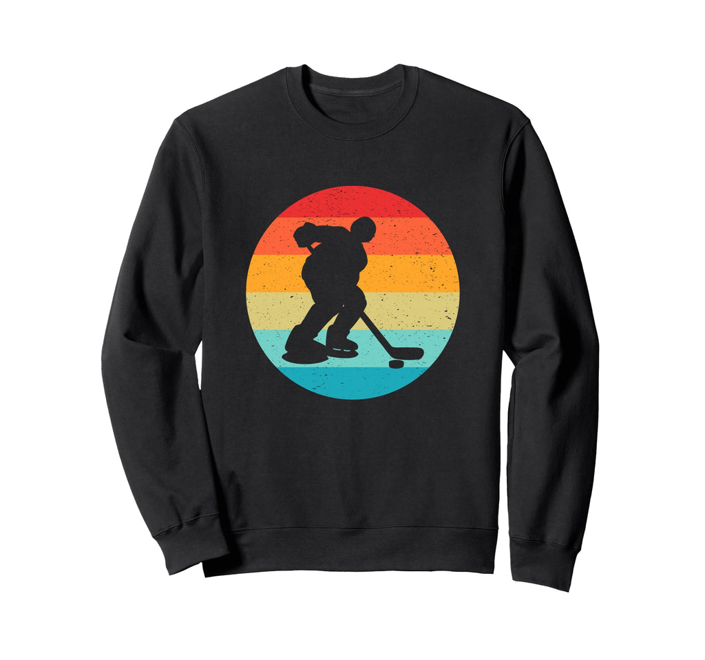 Hockey Player Silhouette Sunset Sweatshirt - Fun Novelty Design Men Women - T-Shirt, Sweatshirt, Hoodie