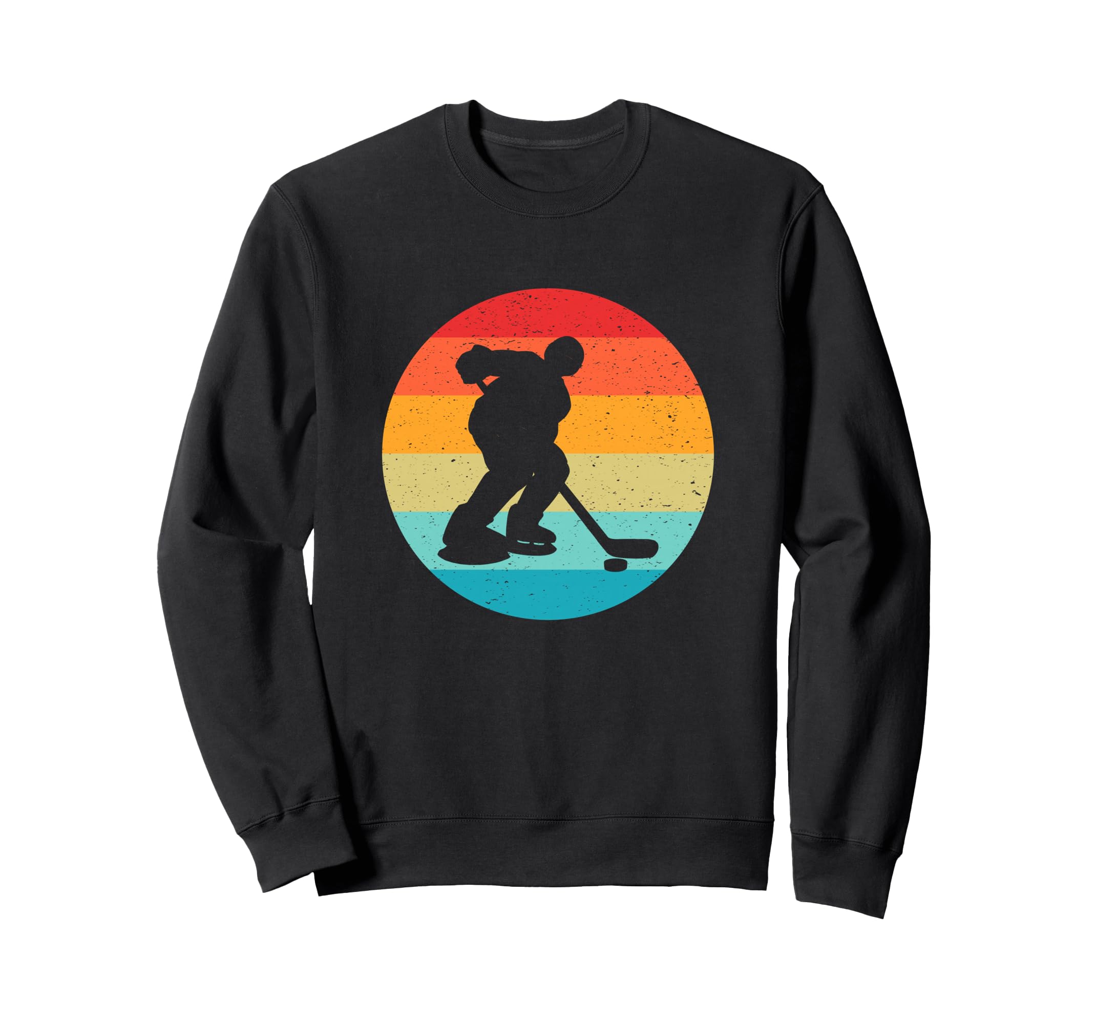 Hockey Player Silhouette Sunset Sweatshirt - Fun Novelty Design Men Women - T-Shirt, Sweatshirt, Hoodie