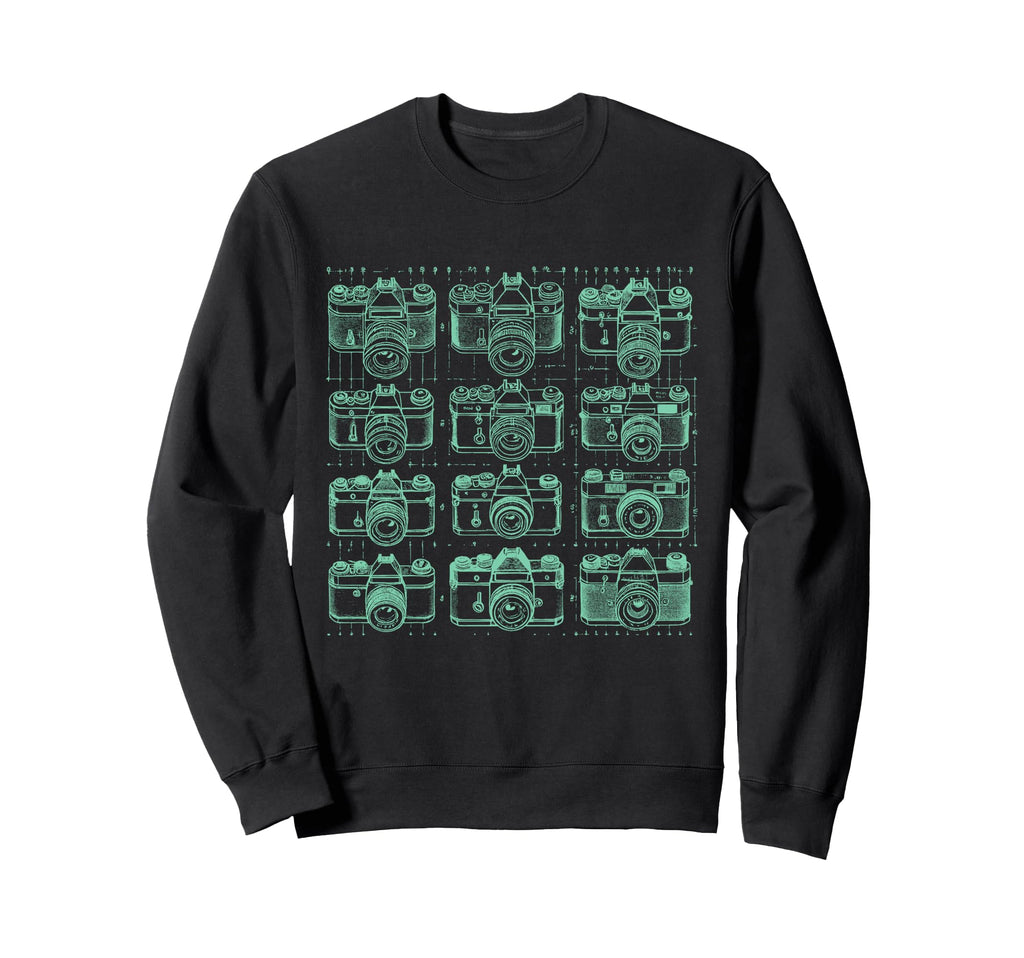 Camera Grid Teal Sweatshirt - Minimalist Print Men Women - T-Shirt, Sweatshirt, Hoodie