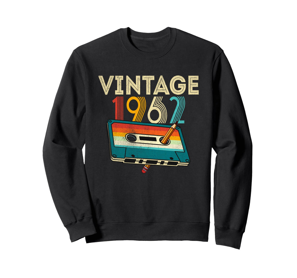 60 Year Old Gifts 1962 Cassette Tape Sweatshirt - Graphic Print for Adults - T-Shirt, Sweatshirt, Hoodie