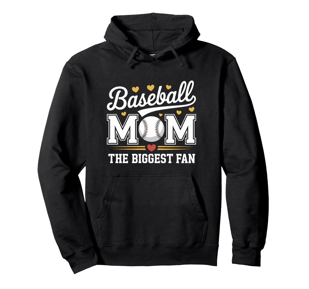 Baseball Mom Biggest Fan Mothers Day Hoodie - Streetwear Style Unisex - T-Shirt, Sweatshirt, Hoodie
