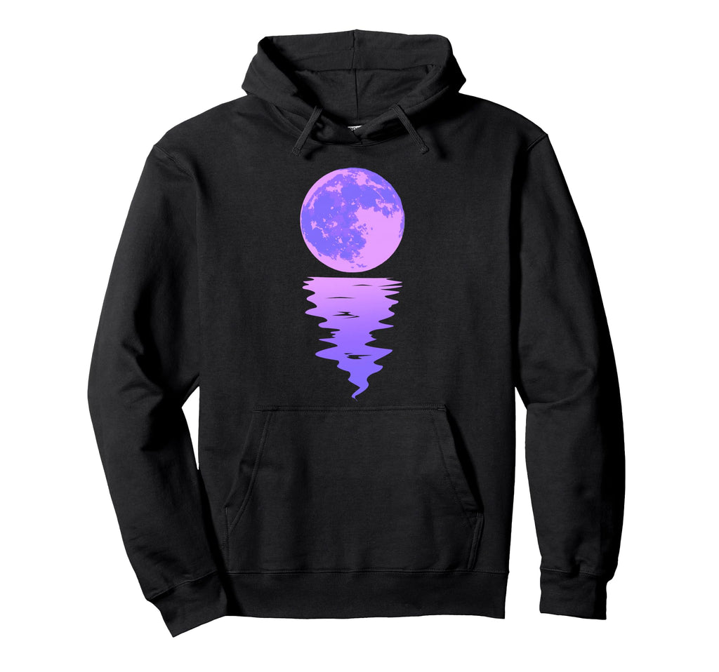 Vaporwave Aesthetic Purple Moon Pastel Hoodie - Trendy Graphic Men Women - T-Shirt, Sweatshirt, Hoodie