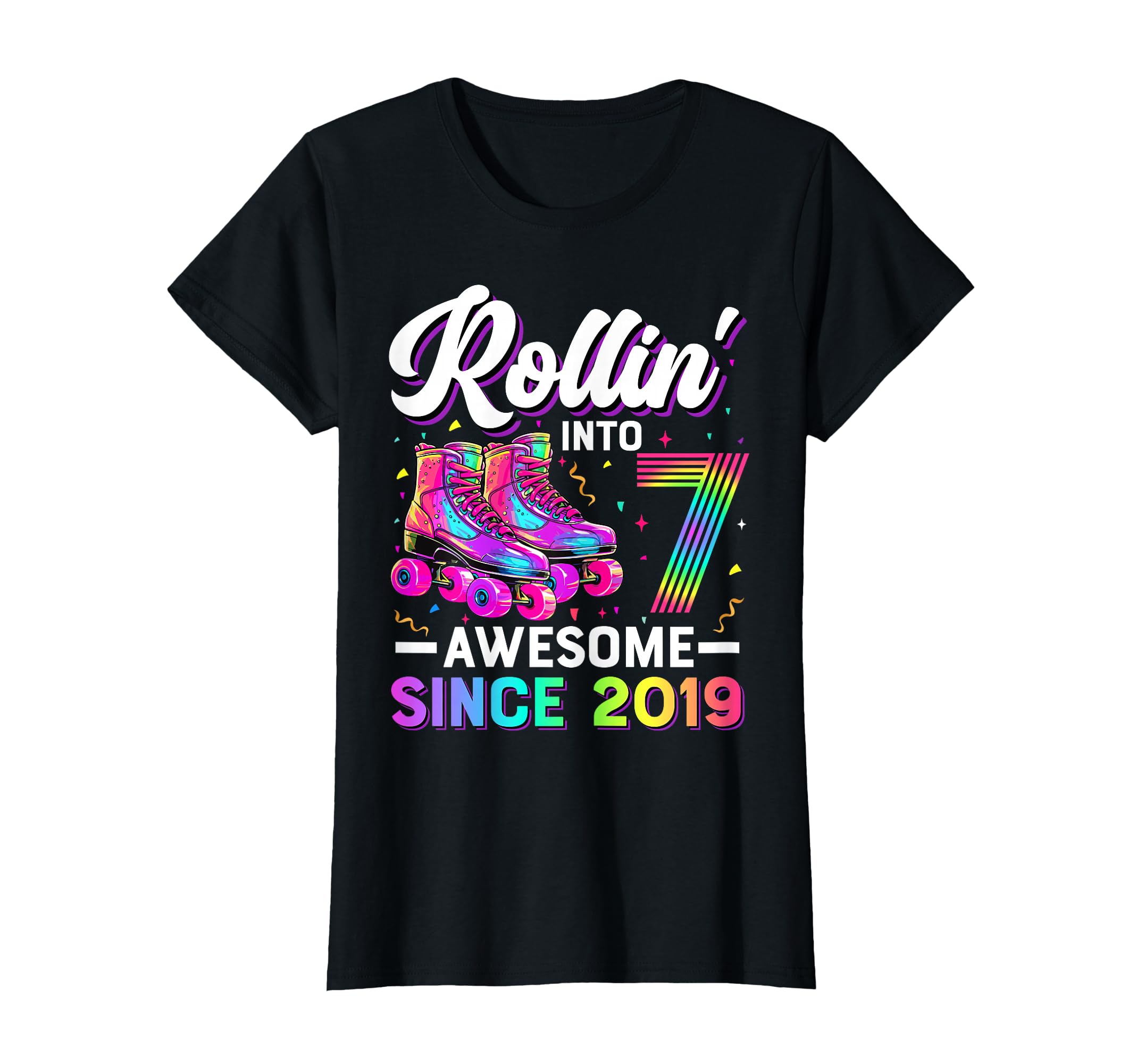 7Th Birthday 7 Year Old Roller Skate T-Shirt - Unique Graphic for Adults - T-Shirt, Sweatshirt, Hoodie