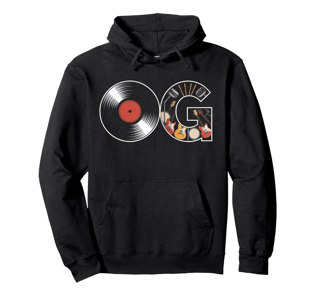 Old School Og Hip Hop Vinyl Cds Tapes Hoodie - Minimalist Print Men Women - T-Shirt, Sweatshirt, Hoodie