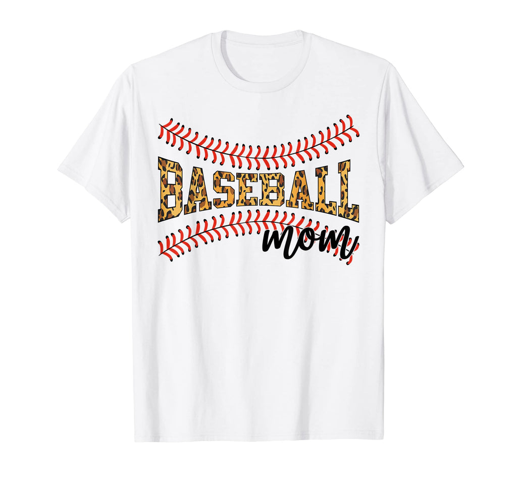 Baseball Mom Leopard Game Baseball T-Shirt - Custom Art Print Men Women - T-Shirt, Sweatshirt, Hoodie