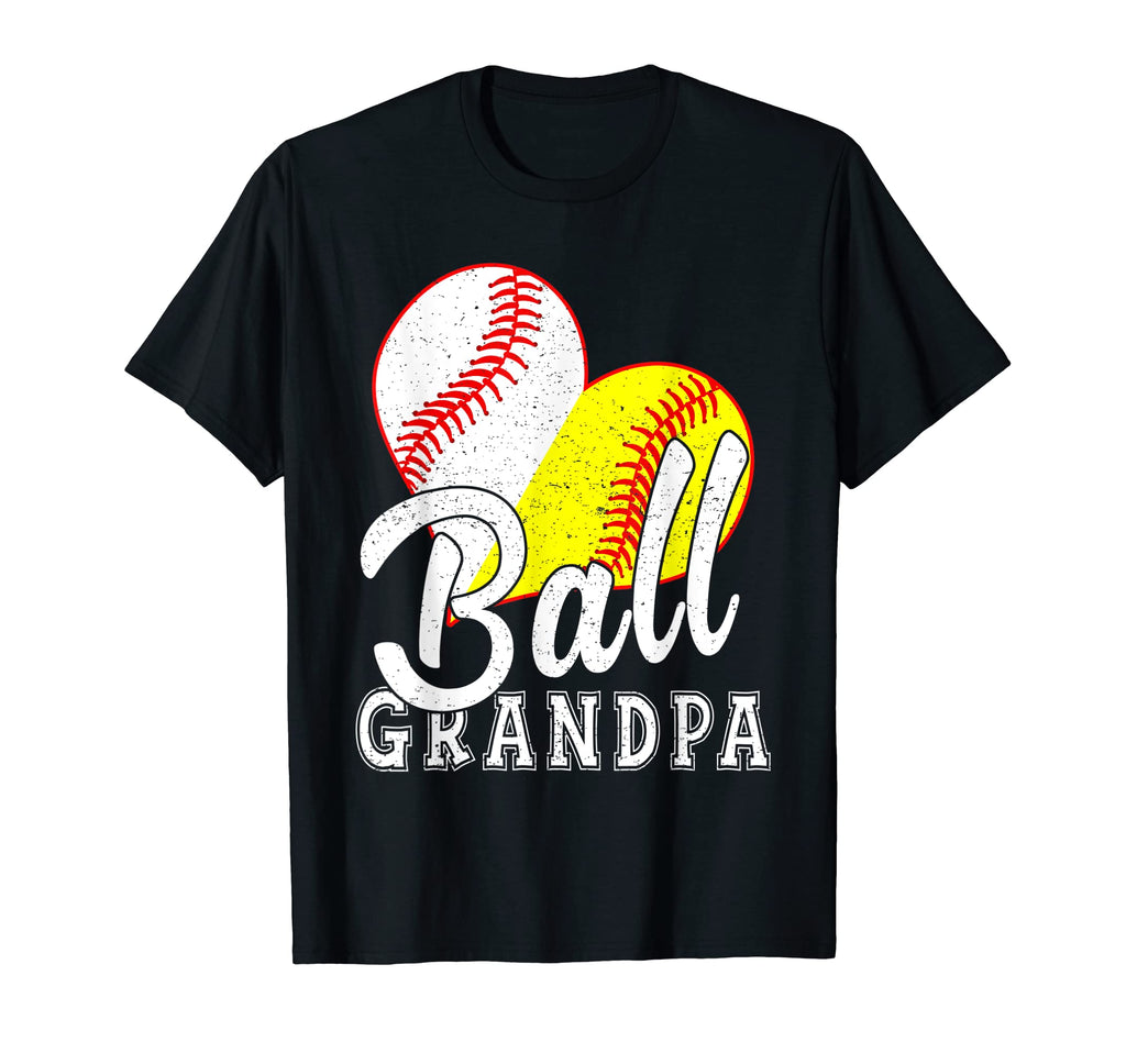 Ball Heart Ball Grandpa Baseball T-Shirt - Custom Art Print Men Women - T-Shirt, Sweatshirt, Hoodie