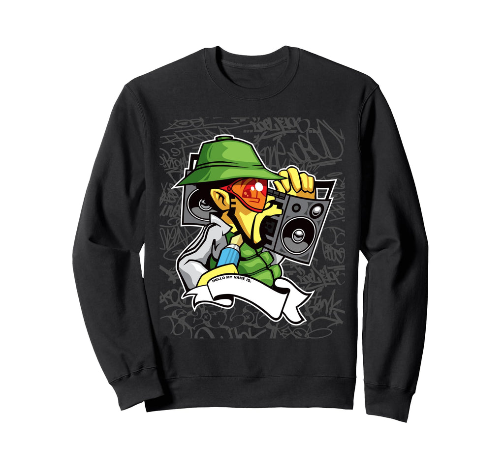 Hip Hop B Graffiti Character Old Sweatshirt - Custom Art Print Men Women - T-Shirt, Sweatshirt, Hoodie