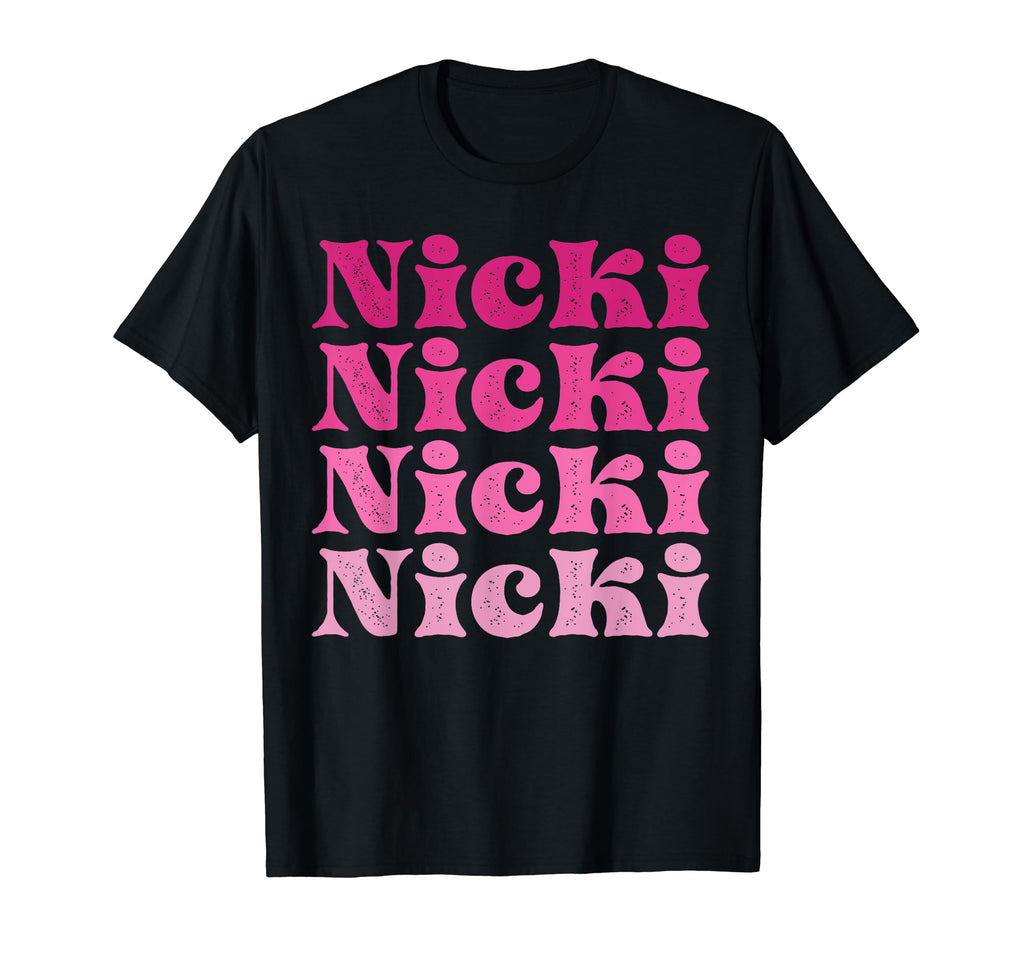 Personalized Name Nicki Distressed T-Shirt - Casual Everyday Wear Men Women - T-Shirt, Sweatshirt, Hoodie