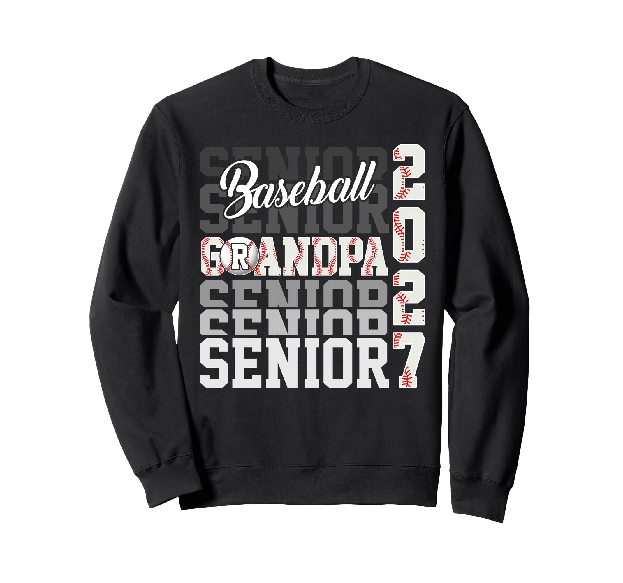 Senior 2027 Baseball Grandpa Sweatshirt - Aesthetic Graphic Men Women - T-Shirt, Sweatshirt, Hoodie