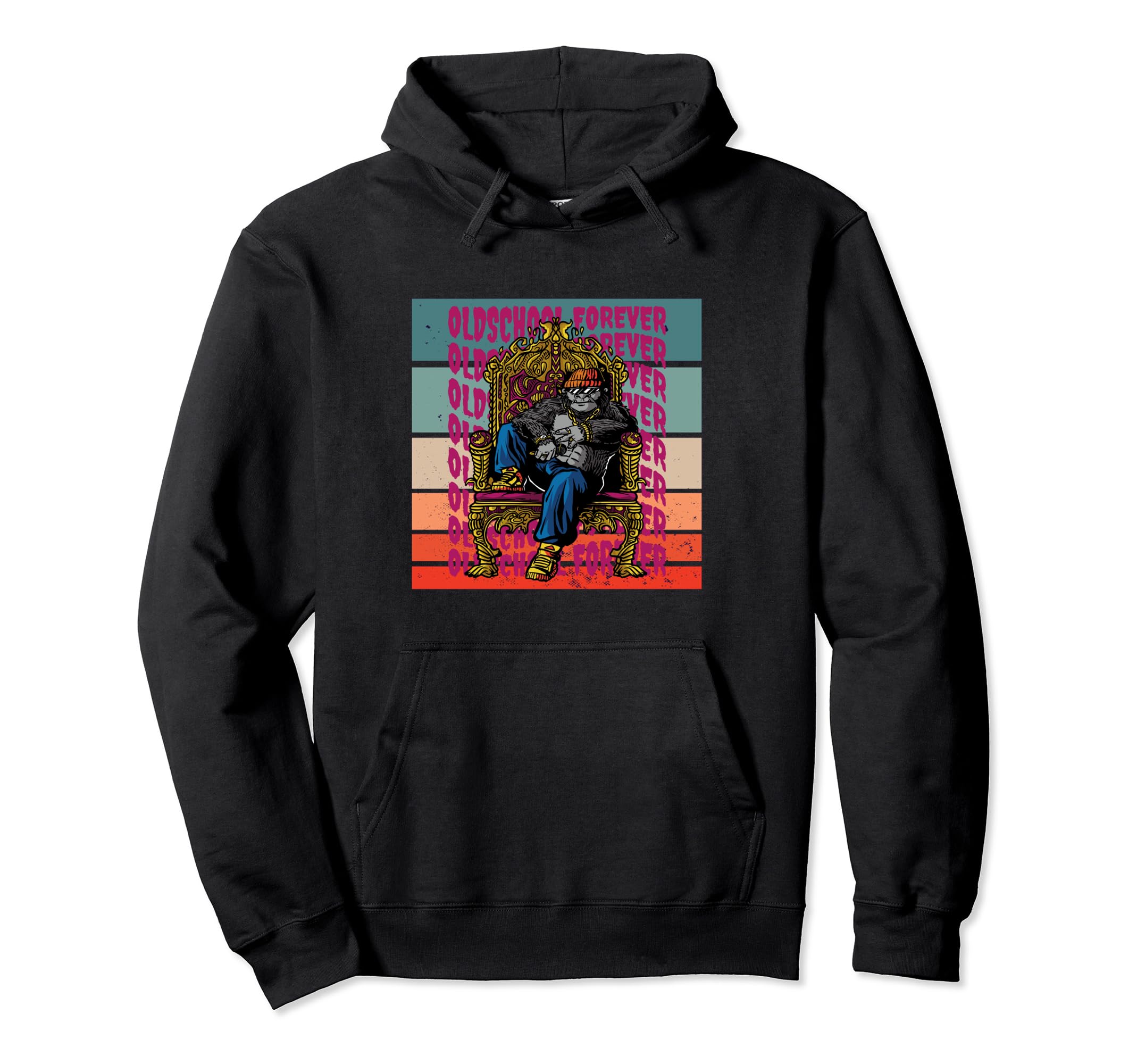 Gangsta Gorilla Oldschool Hip Hop Hoodie - Aesthetic Graphic Men Women - T-Shirt, Sweatshirt, Hoodie