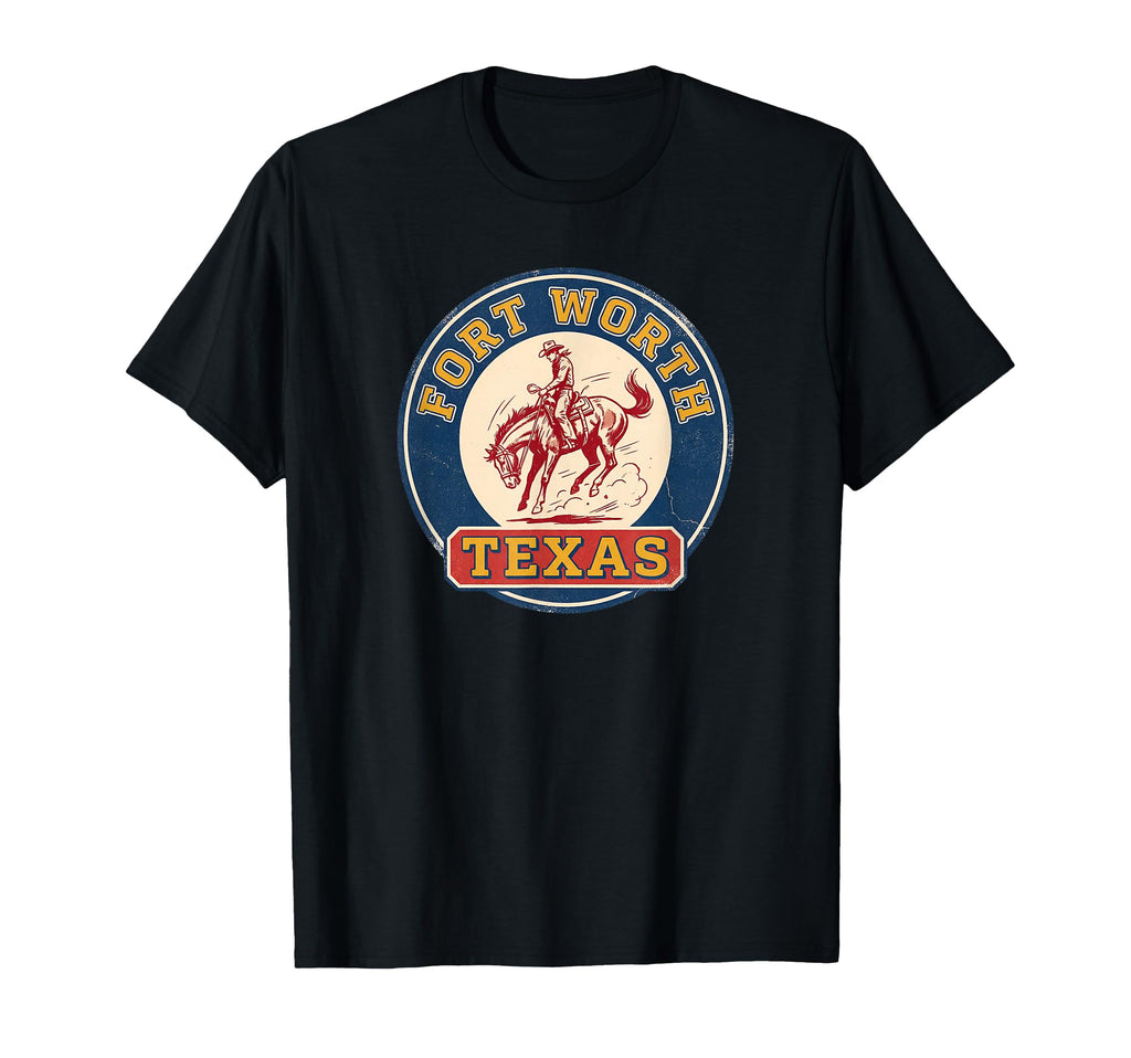 Fort Worth Texas Cowboy Badge T-Shirt - Unique Graphic Unisex - T-Shirt, Sweatshirt, Hoodie