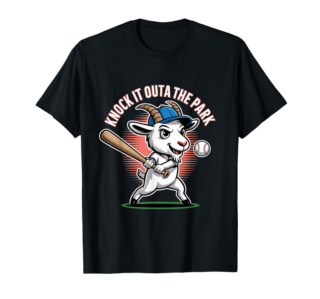 Knock It Outa Park Baseball Goat Home Run T-Shirt - Streetwear Style Unisex - T-Shirt, Sweatshirt, Hoodie