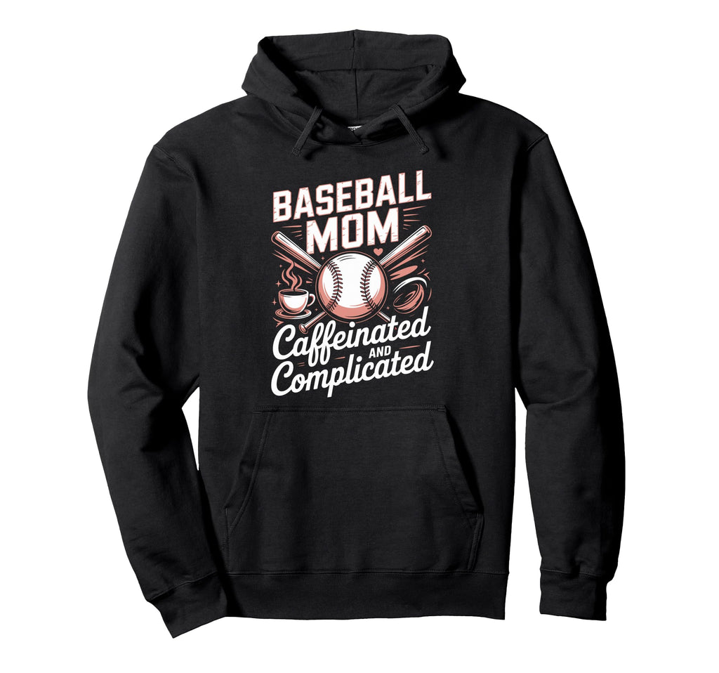 Baseball Mom Caffeinated And Hoodie - Custom Art Print Men Women - T-Shirt, Sweatshirt, Hoodie
