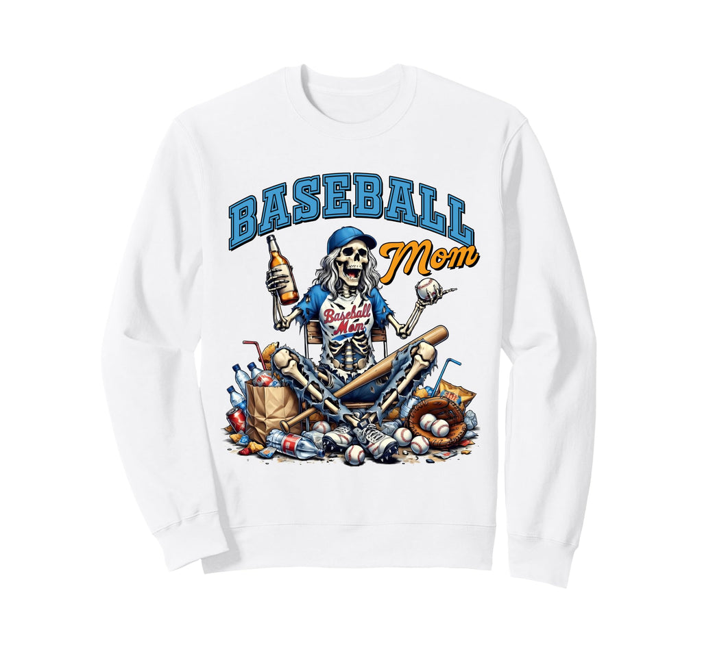 Baseball Mama Game Day Skeleton Sweatshirt - Custom Art Print for Adults - T-Shirt, Sweatshirt, Hoodie
