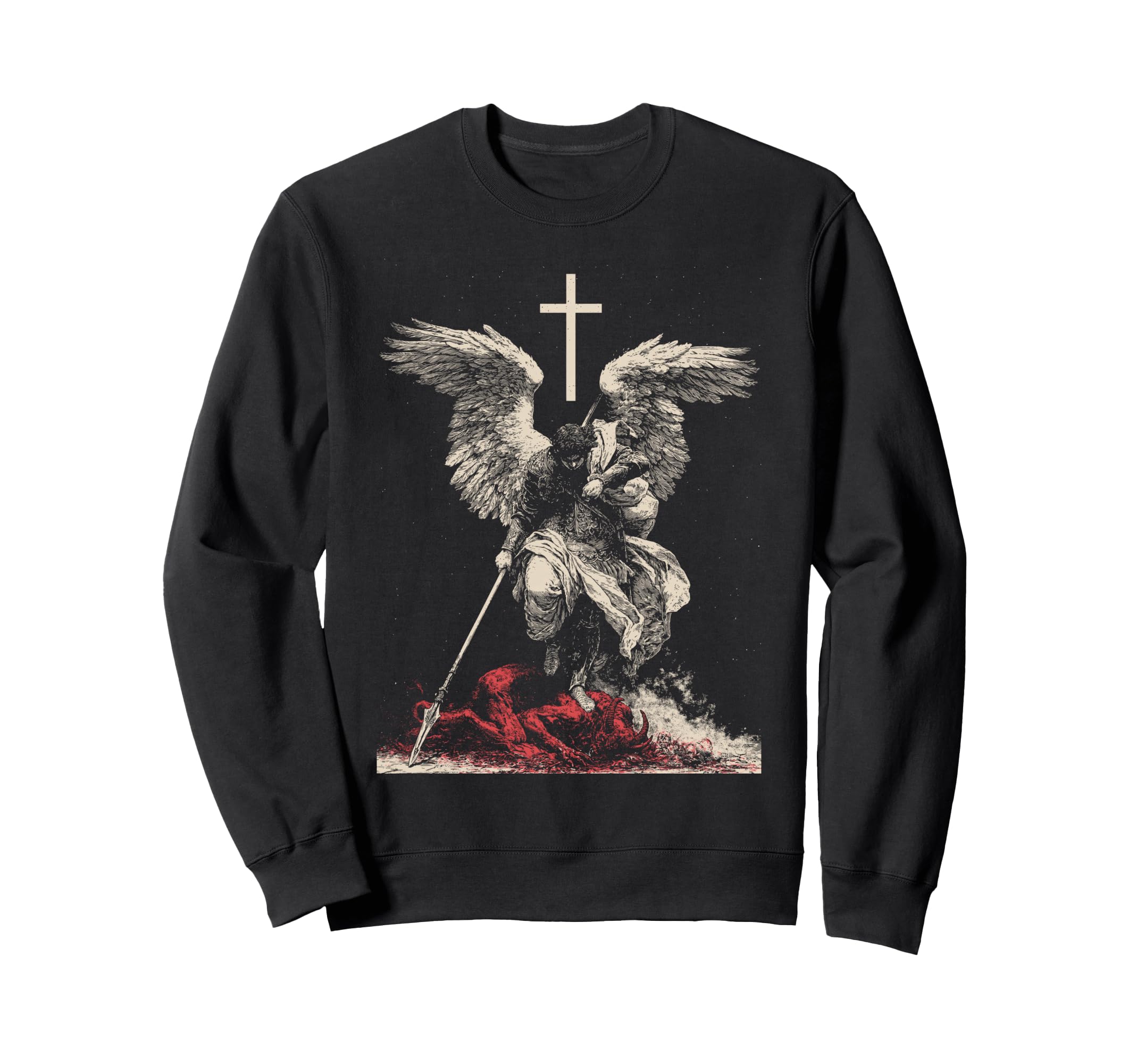Saint Michael Archangel Urban Sweatshirt - Trendy Graphic Unisex - T-Shirt, Sweatshirt, Hoodie