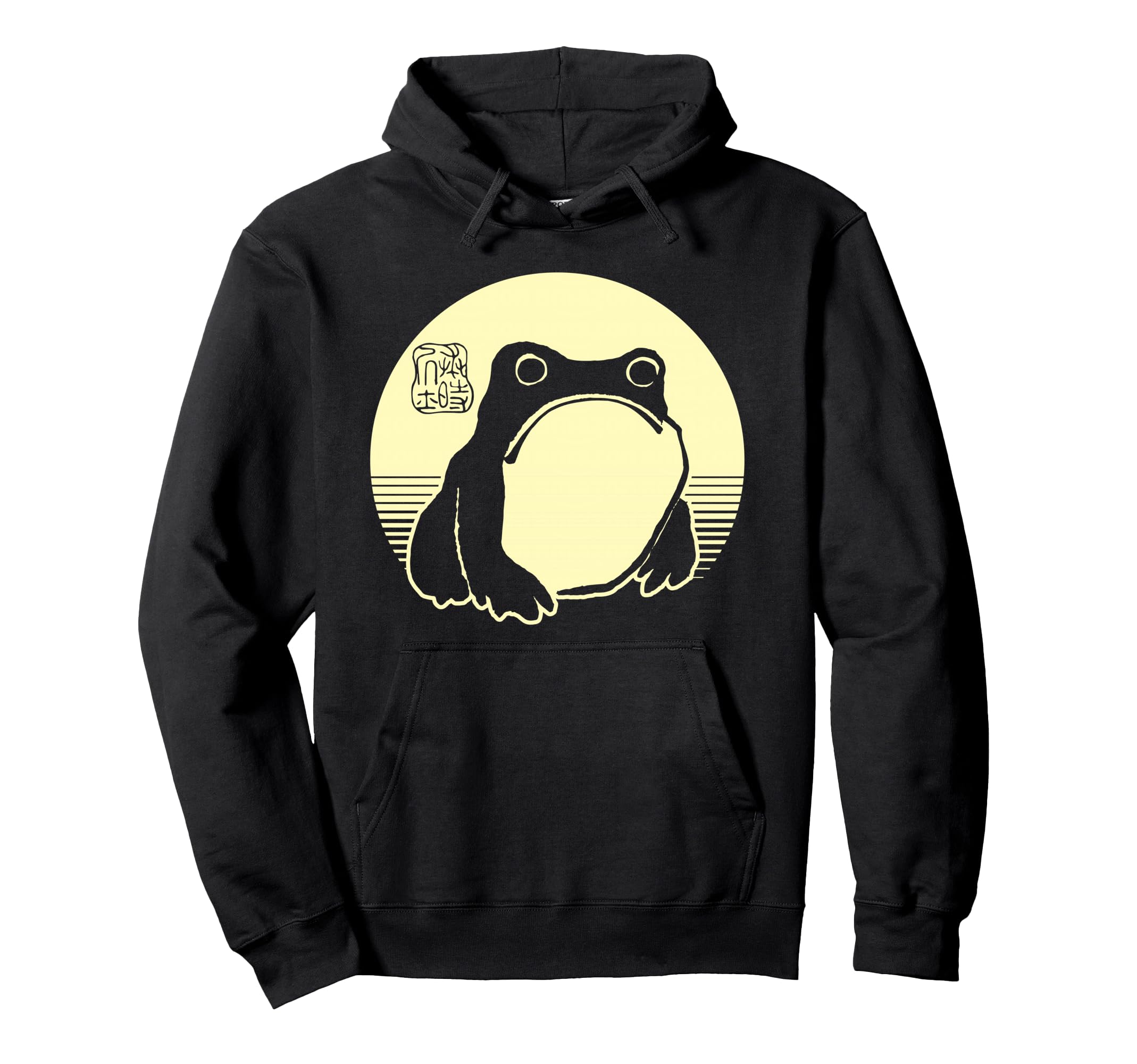 Aesthetic Grumpy Frog Ukiyo Japanese Hoodie - Minimalist Print for Adults - T-Shirt, Sweatshirt, Hoodie