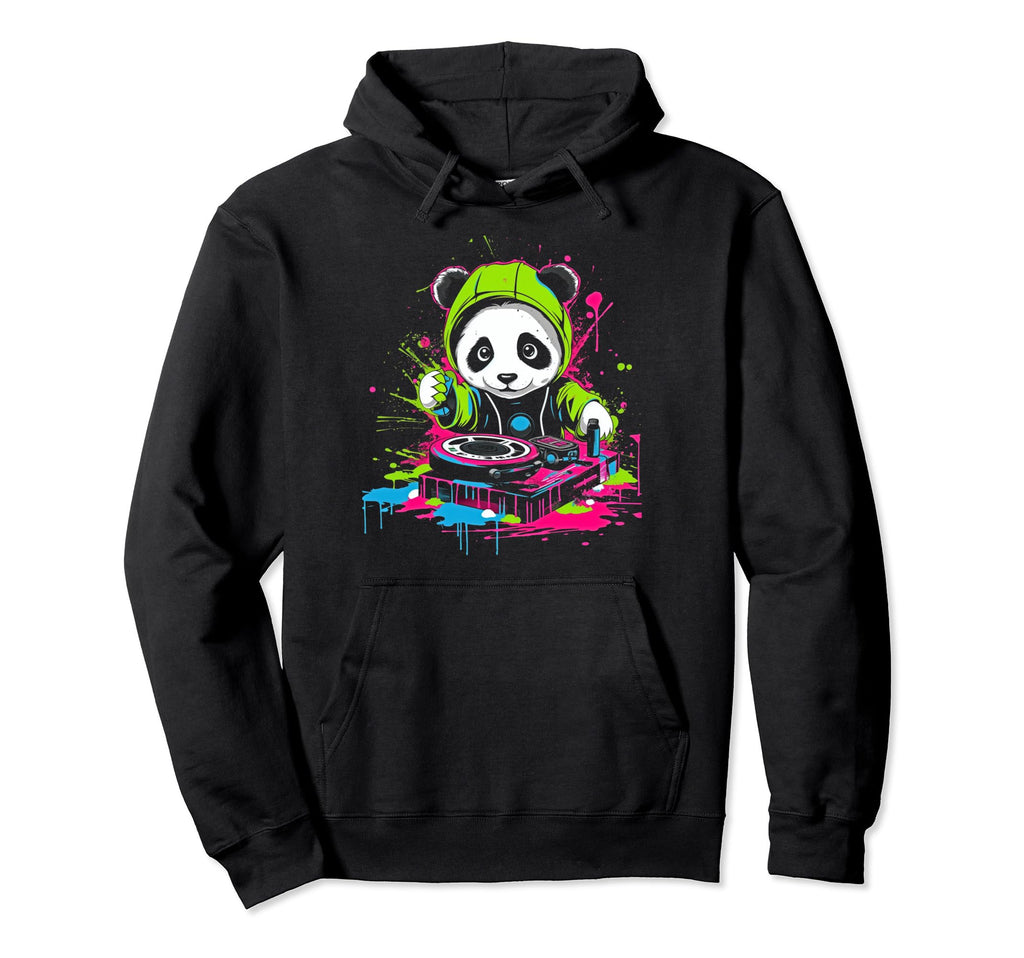 Kawaii Panda Dj Japanese Edm Y2K Hoodie - Minimalist Print Men Women - T-Shirt, Sweatshirt, Hoodie