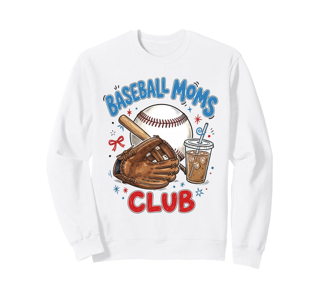 Baseball Moms Club Iced Coffee Sweatshirt - Aesthetic Graphic for Adults - T-Shirt, Sweatshirt, Hoodie
