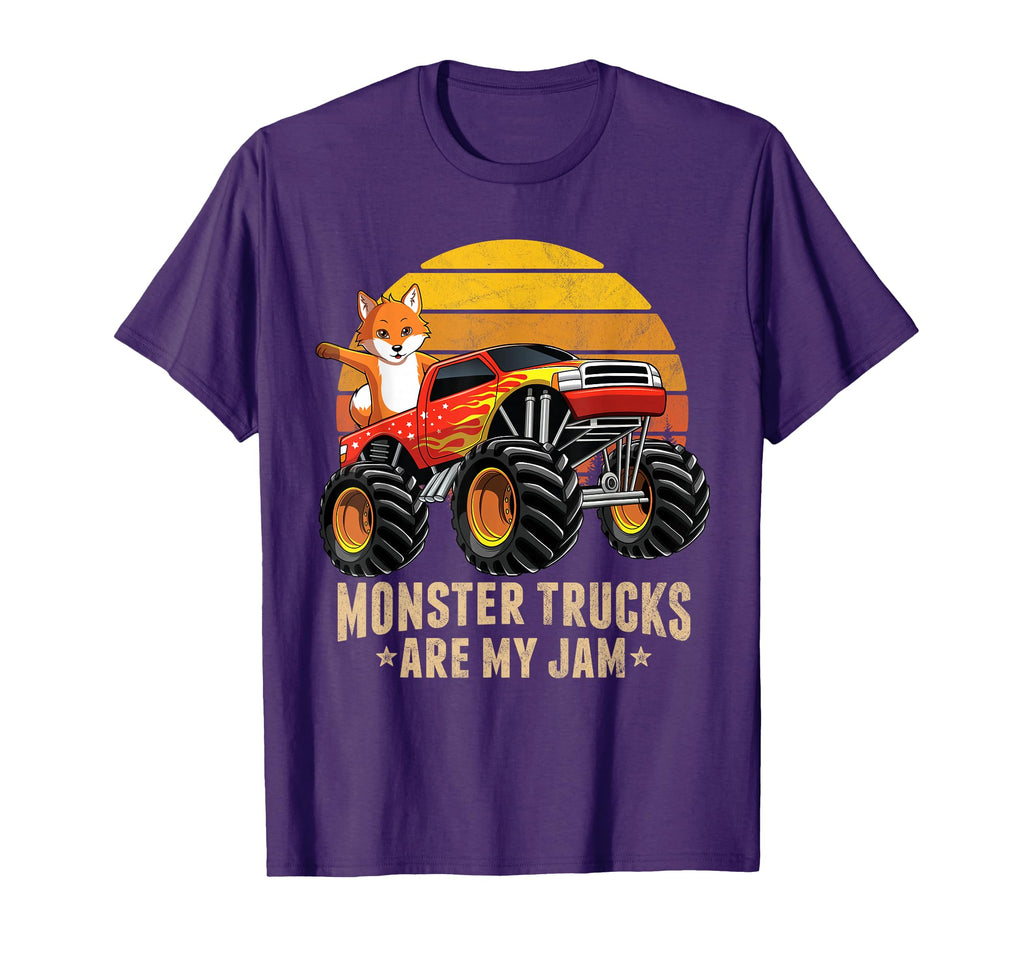 Fox Monster Truck Are My Jam Sunset T-Shirt - Custom Art Print for Adults - T-Shirt, Sweatshirt, Hoodie