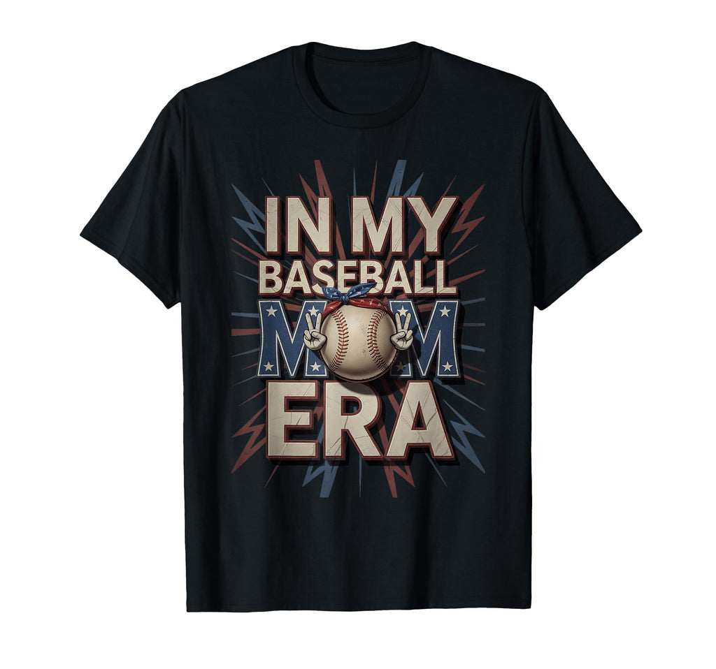 Baseball Mom Era Peace Sign Game Day T-Shirt - Graphic Print for Adults - T-Shirt, Sweatshirt, Hoodie
