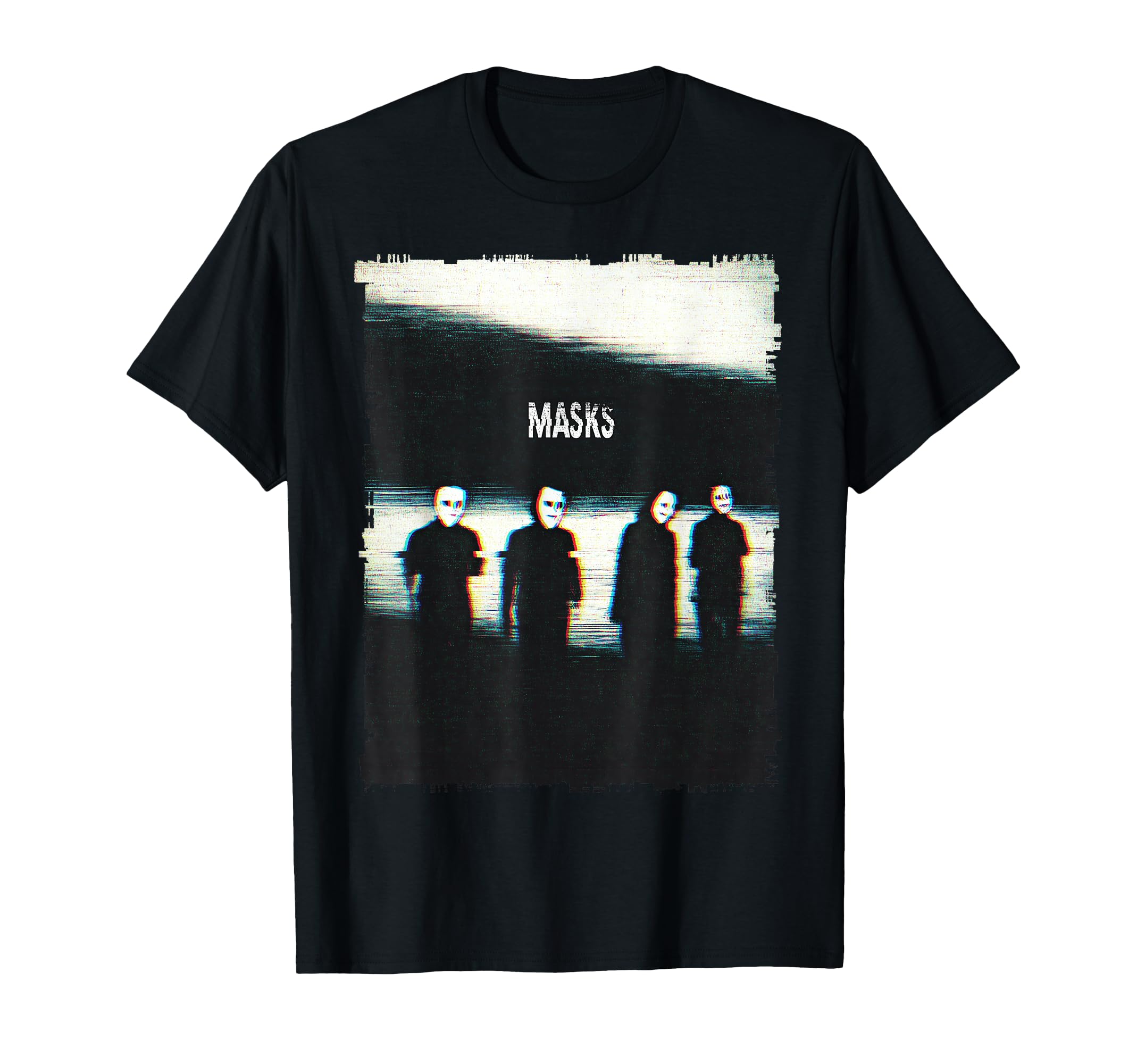 Masks Glitch Horror Shadow Figures T-Shirt - Custom Art Print Men Women - T-Shirt, Sweatshirt, Hoodie