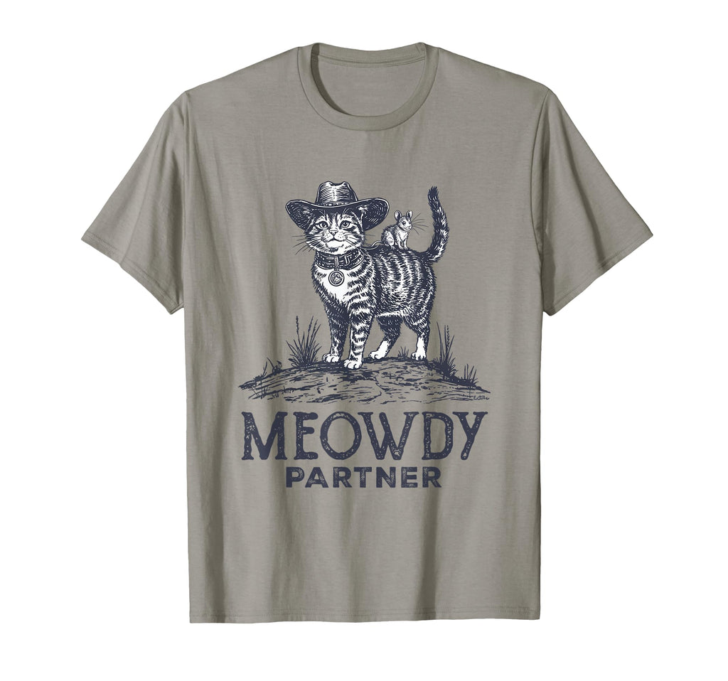 Meowdy Partner Country Western Kitten T-Shirt - Novelty Apparel Unisex - T-Shirt, Sweatshirt, Hoodie