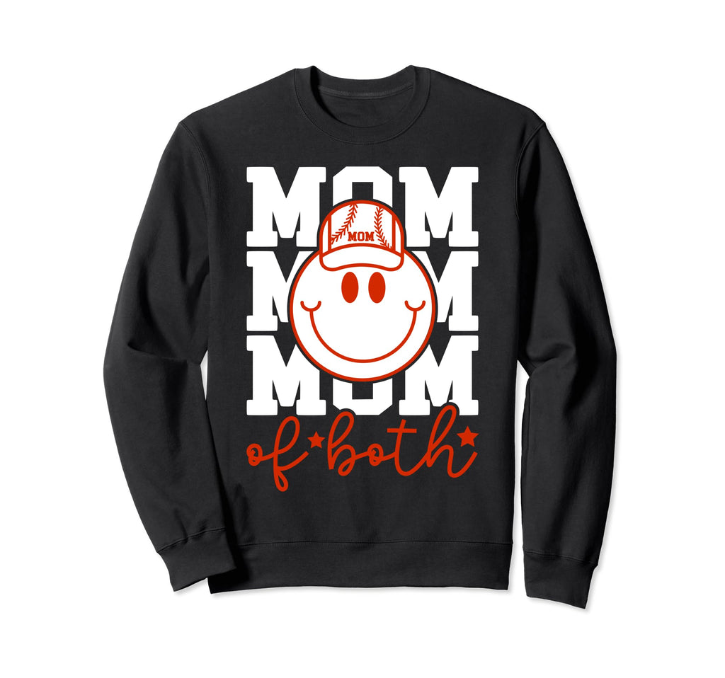 Mom Both Softball Baseball Mama Sweatshirt - Aesthetic Graphic Men Women - T-Shirt, Sweatshirt, Hoodie