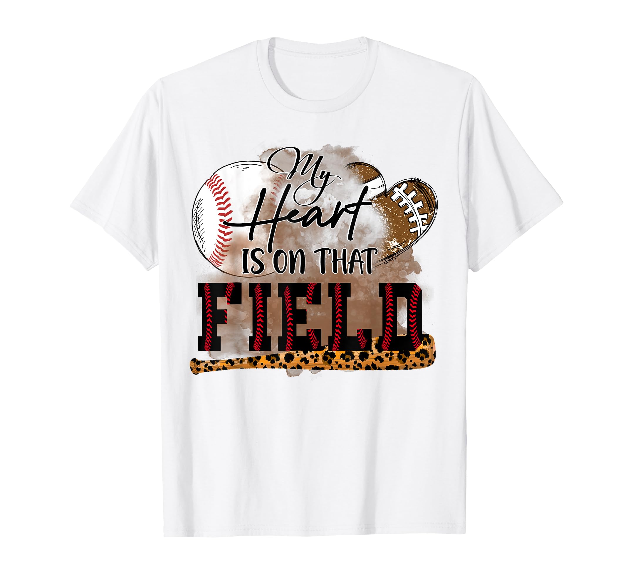 My Heart Is Field Baseball Mom T-Shirt - Casual Everyday Wear Men Women - T-Shirt, Sweatshirt, Hoodie