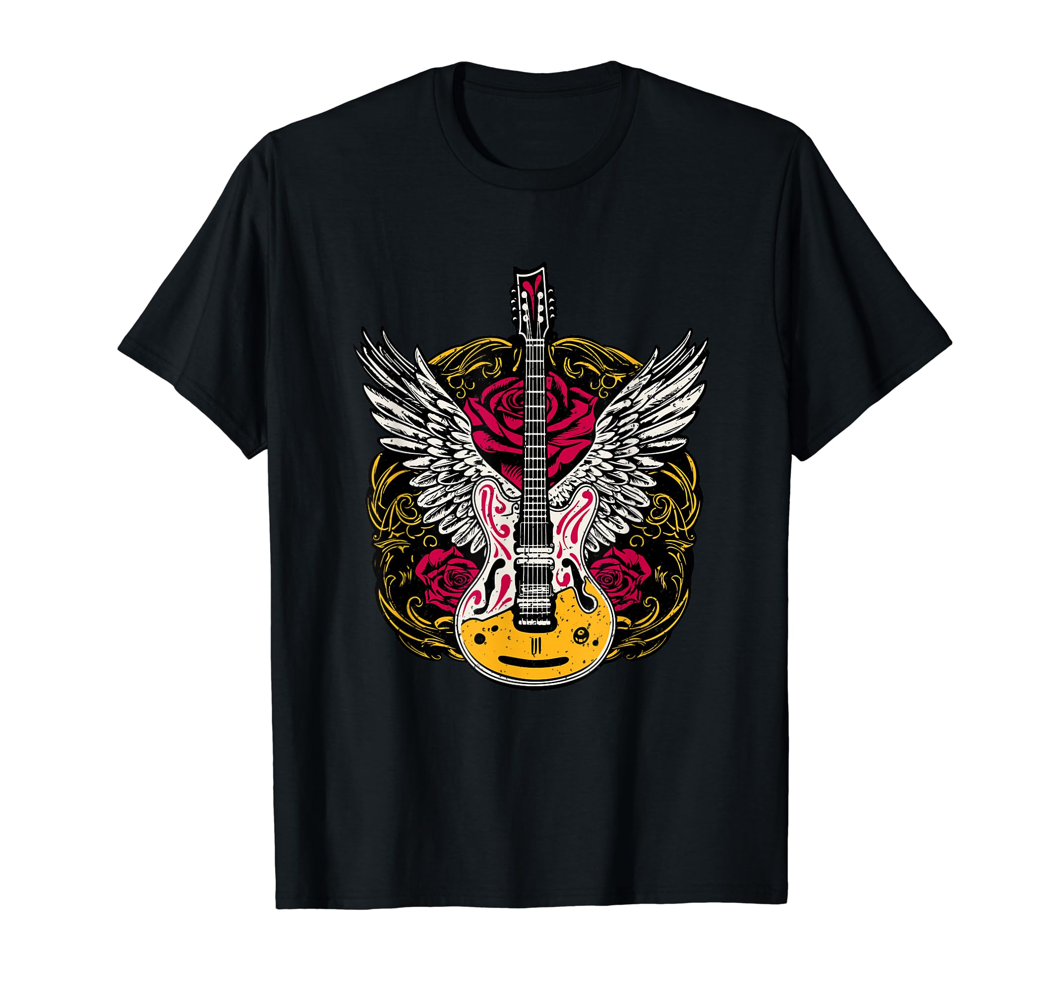 Rock N Roll Guitar Wings Rock T-Shirt - Casual Everyday Wear for Adults - T-Shirt, Sweatshirt, Hoodie