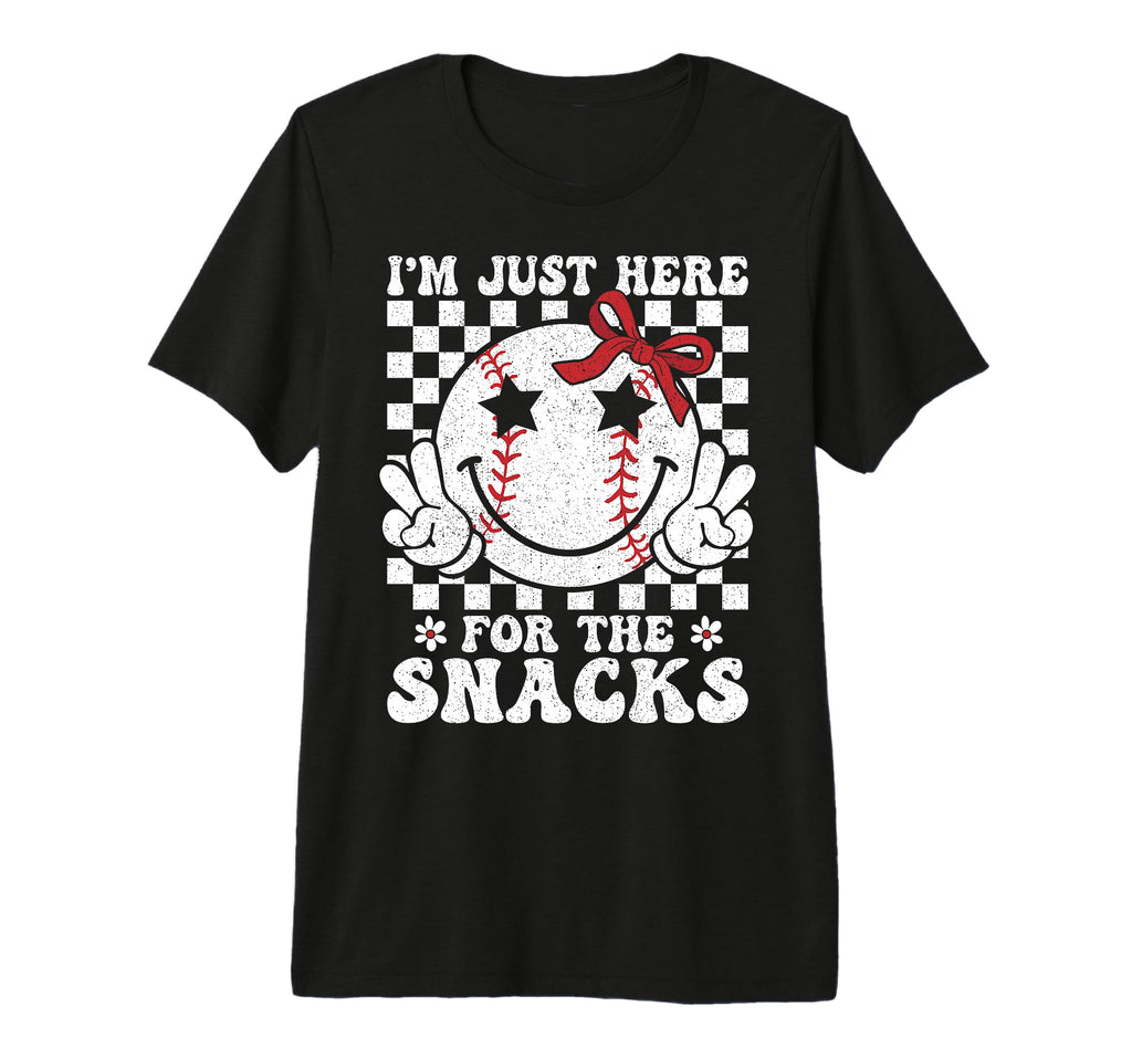 Baseball Sister Im Just Here Snacks Mom T-Shirt - Novelty Apparel Unisex - T-Shirt, Sweatshirt, Hoodie