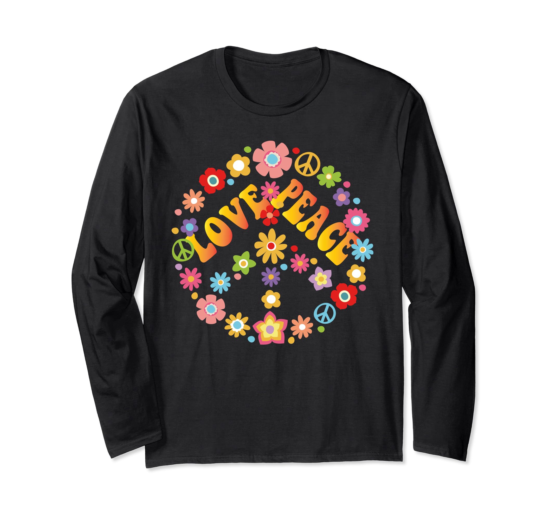 Peace Sign Love 60S 70S Tie Die T-Shirt - Casual Everyday Wear Men Women - T-Shirt, Sweatshirt, Hoodie