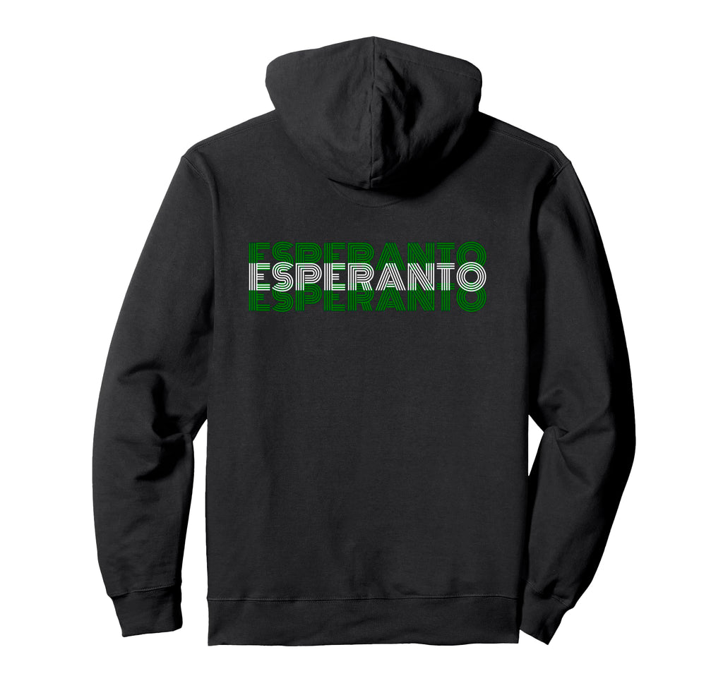 Esperanto 70S Language Text Hoodie - Unique Graphic Men Women - T-Shirt, Sweatshirt, Hoodie