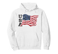Usa Patriotic Waving American Hoodie - Casual Everyday Wear for Adults - T-Shirt, Sweatshirt, Hoodie