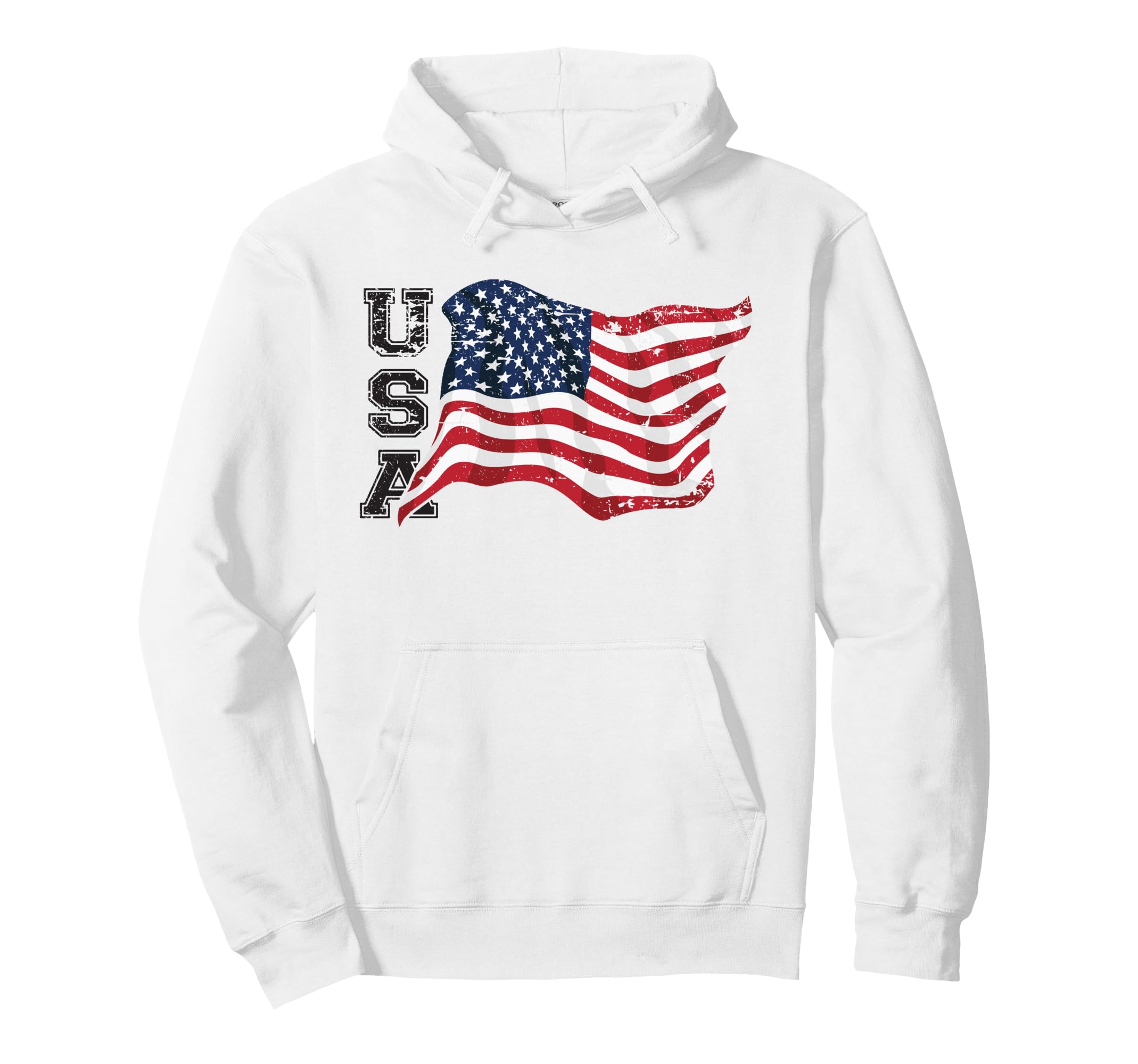 Usa Patriotic Waving American Hoodie - Casual Everyday Wear for Adults - T-Shirt, Sweatshirt, Hoodie