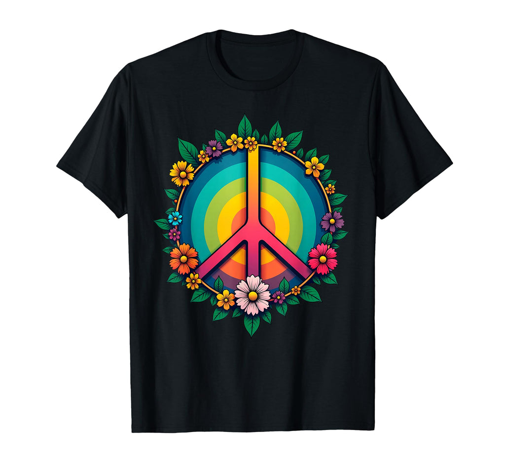 60S 70S Flower Power Groovy Love T-Shirt - Minimalist Print for Adults - T-Shirt, Sweatshirt, Hoodie