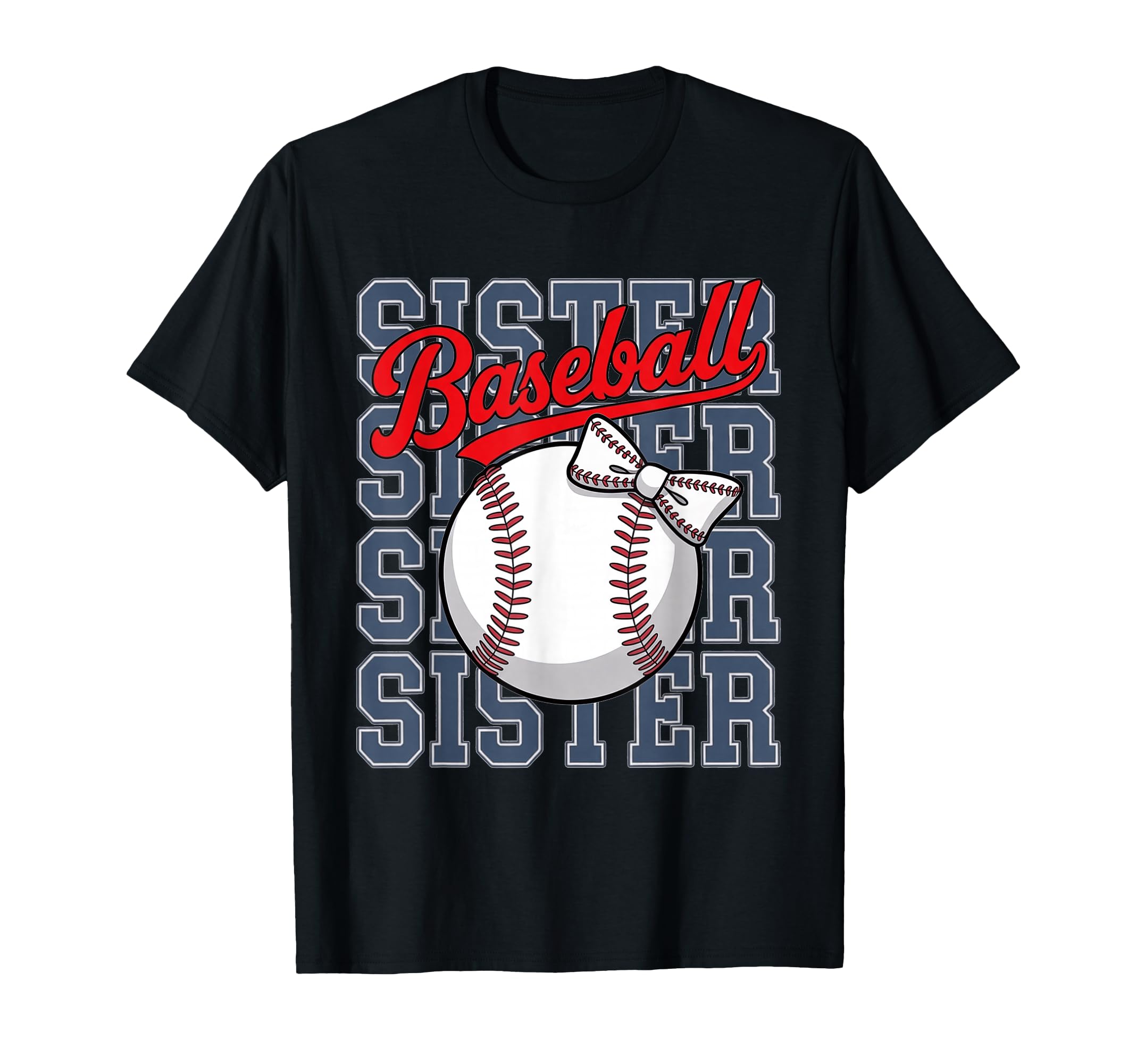 Coquette Baseball Sister Bow T-Shirt - Casual Everyday Wear Men Women - T-Shirt, Sweatshirt, Hoodie