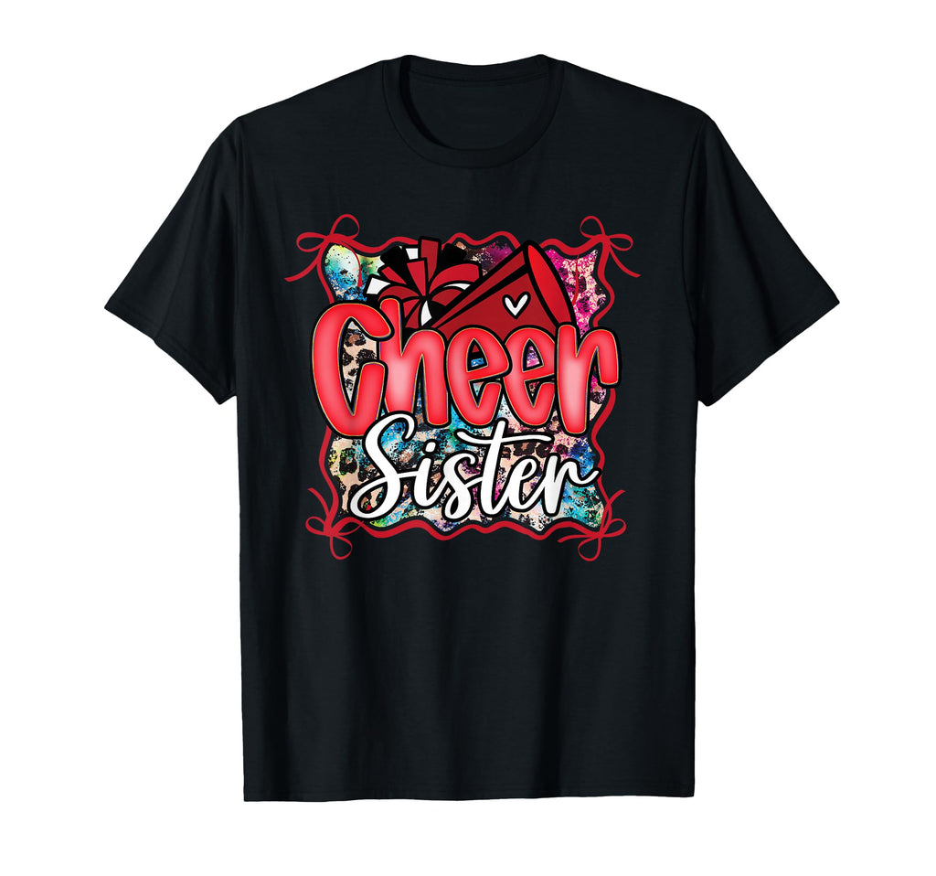 Leopard Rainbow Coquette Cheer Sister T-Shirt - Minimalist Print Unisex - T-Shirt, Sweatshirt, Hoodie