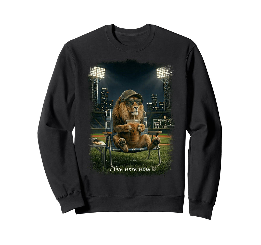Funny Lion Ballfield Baseball Sweatshirt - Streetwear Style for Adults - T-Shirt, Sweatshirt, Hoodie