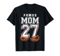 Proud Mom Baseball Player Number 27 T-Shirt - Trendy Graphic for Adults - T-Shirt, Sweatshirt, Hoodie