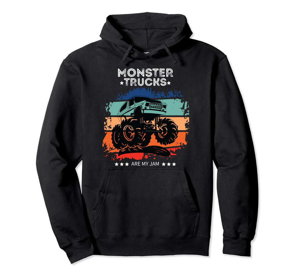 Monster Truck Are My Jam Sunset Hoodie - Casual Everyday Wear for Adults - T-Shirt, Sweatshirt, Hoodie