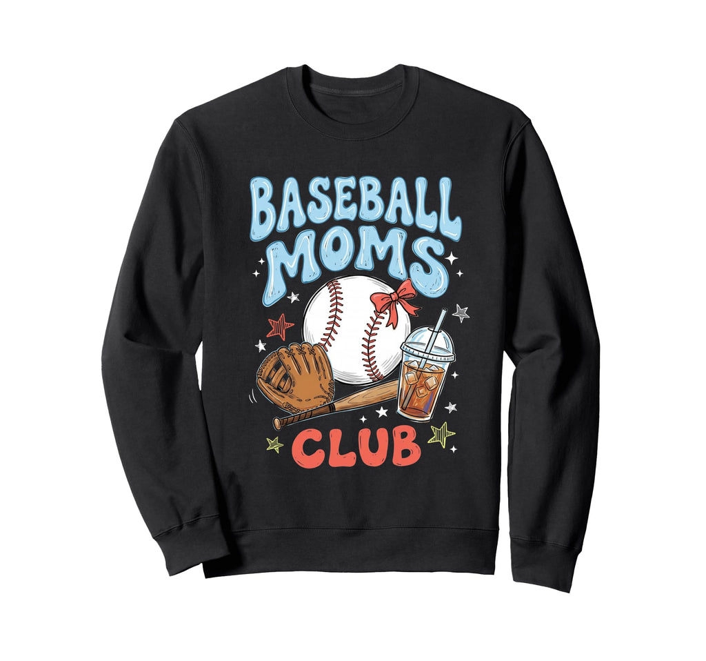 Baseball Moms Club Coquette Bow Sweatshirt - Fun Novelty Design Men Women - T-Shirt, Sweatshirt, Hoodie
