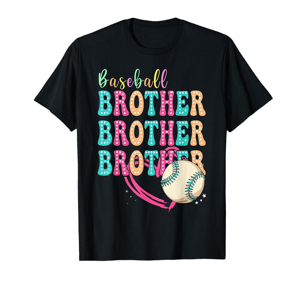 Baseball Brother Colorful Typography T-Shirt - Unique Graphic Unisex - T-Shirt, Sweatshirt, Hoodie