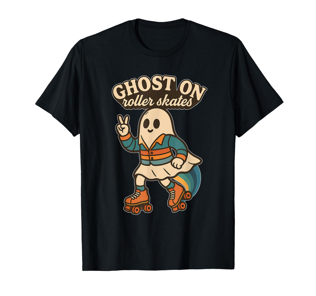 Ghost Roller Skates Peace Fun Halloween T-Shirt - Novelty Apparel Unisex - T-Shirt, Sweatshirt, Hoodie