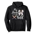 Baseball Mom My Heart Is That Field Bow Hoodie - Trendy Graphic for Adults - T-Shirt, Sweatshirt, Hoodie
