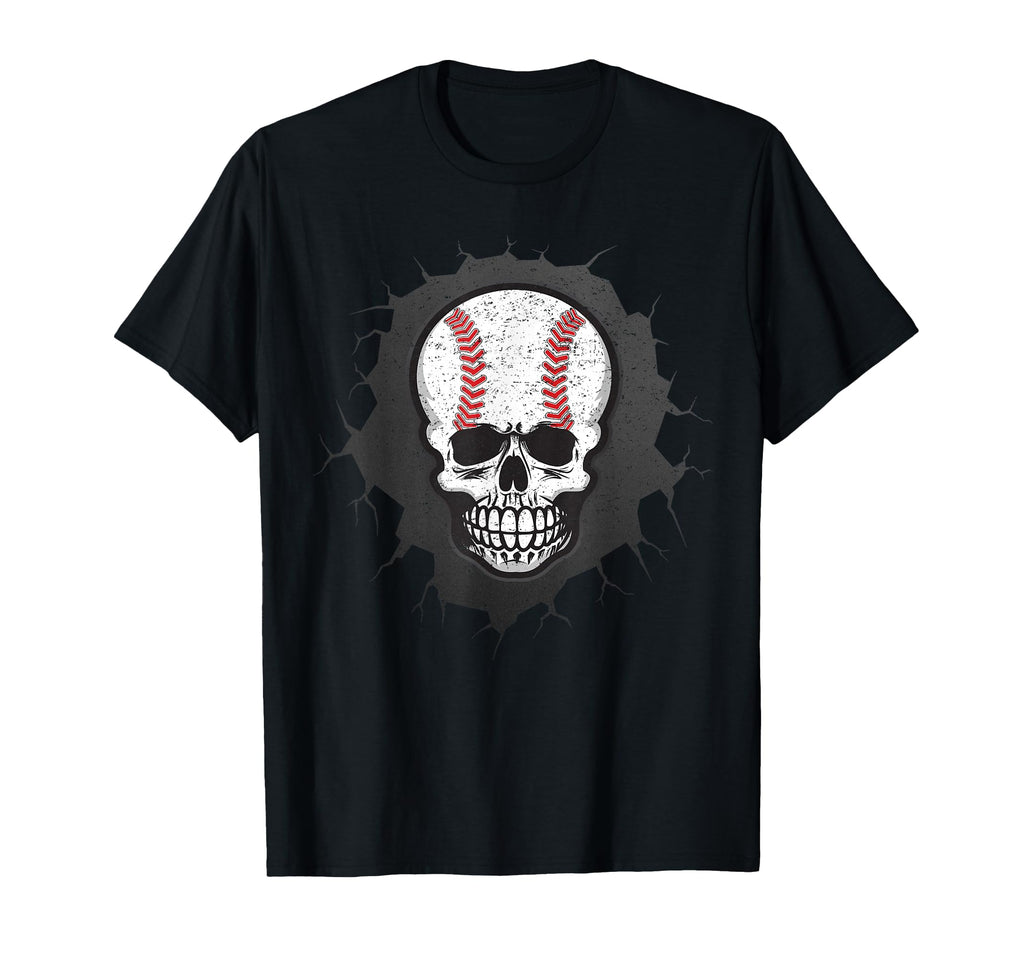 Baseball Skeleton Skull Halloween T-Shirt - Aesthetic Graphic Unisex - T-Shirt, Sweatshirt, Hoodie