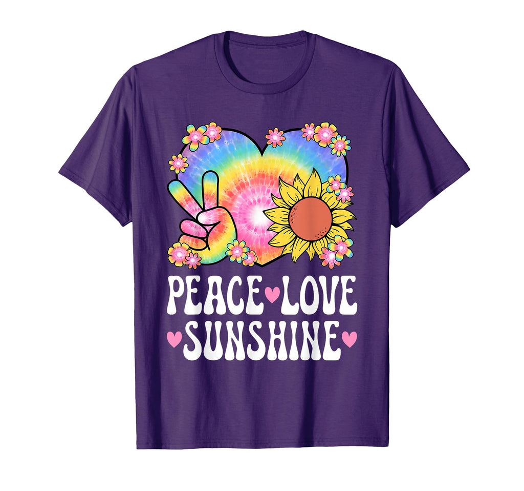 Peace Love Sunshine 60S 70S Sunflower T-Shirt - Graphic Print for Adults - T-Shirt, Sweatshirt, Hoodie