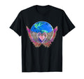 Heart Angel Wings Earth Love Peace T-Shirt - Novelty Apparel Unisex - T-Shirt, Sweatshirt, Hoodie