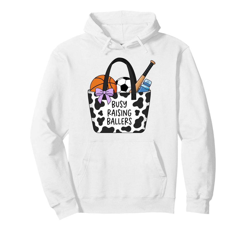 Busy Raising Ballers Cow Tote Bag Multi Hoodie - Trendy Graphic Men Women - T-Shirt, Sweatshirt, Hoodie