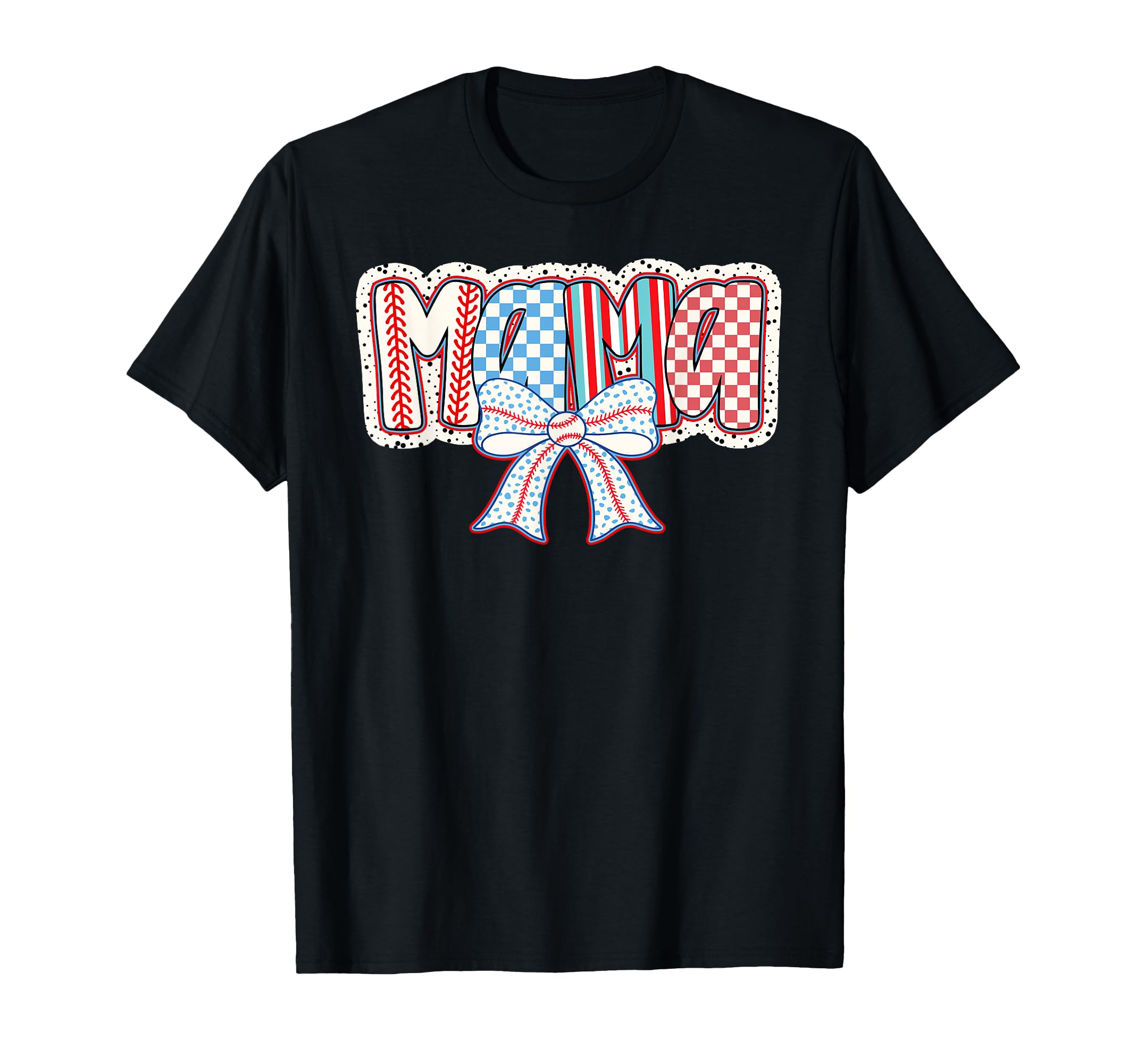 Baseball Mama Baseball Coquette Bow T-Shirt - Novelty Apparel Unisex - T-Shirt, Sweatshirt, Hoodie